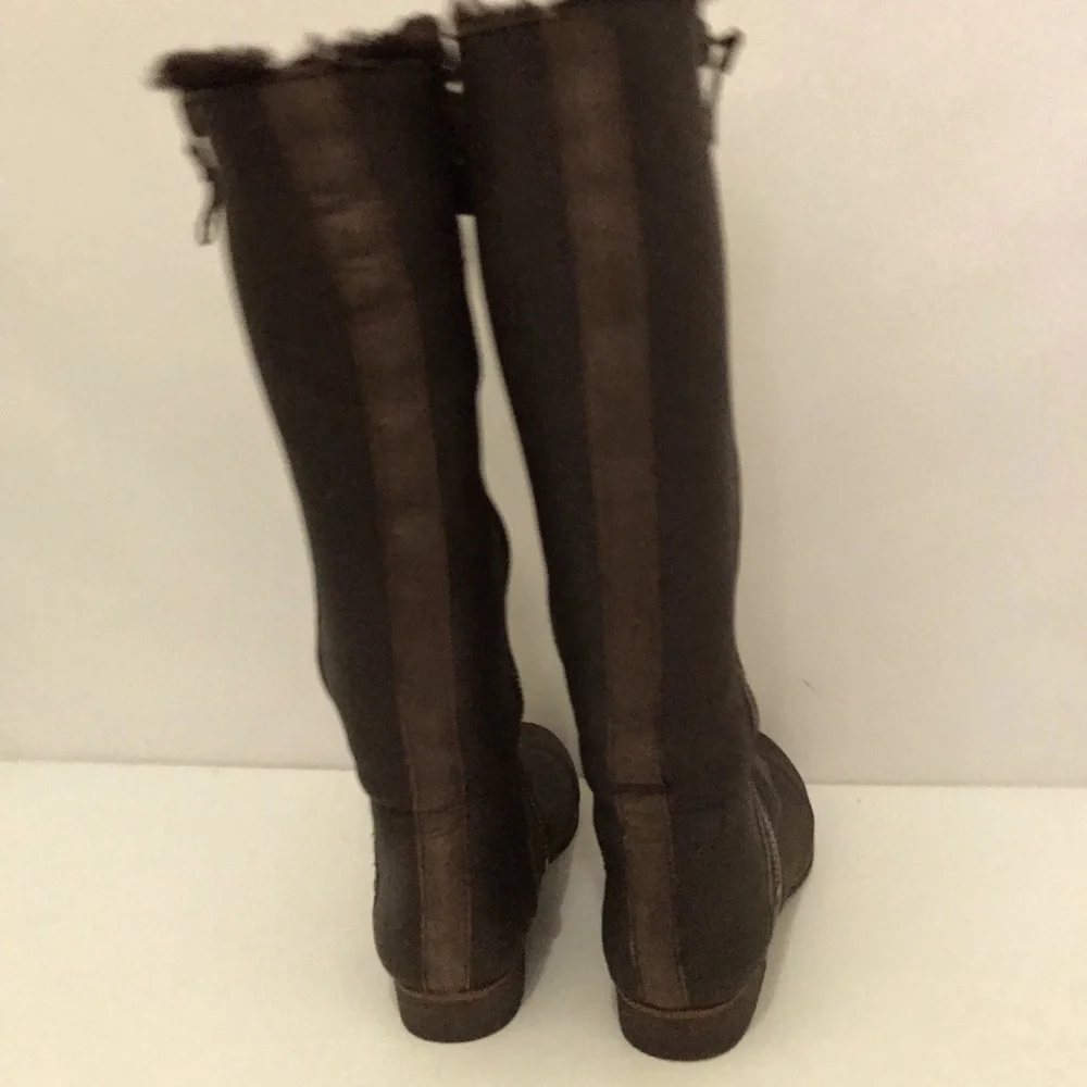 Modern Vintage Women's Leather Equestrian Riding Boots Brown Size 37.5/US 7
